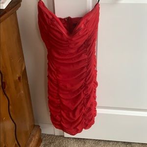 Forever 21 Red Ruffle Bodycon Dress